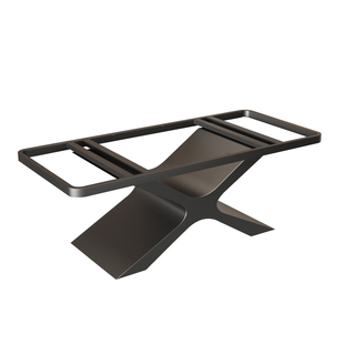 加厚奢石桌脚支架岩板大理石餐桌茶桌腿办公会议桌脚金属大板底座