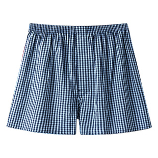 三枪2026年春夏新款内裤阿罗裤夏格子男士睡裤短裤纯棉打底平角裤