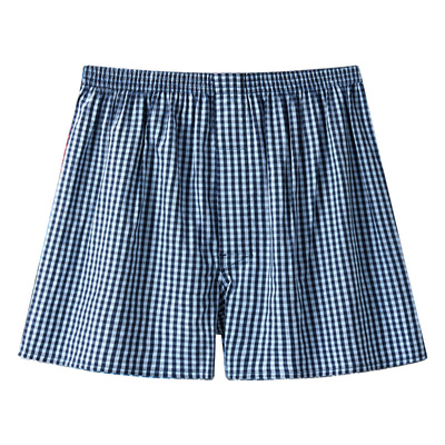 三枪格子阿罗裤平角纯棉宽松内裤