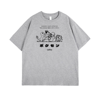 [Loogo动漫]宝可梦皮卡丘夏天日常简约短袖衣服T恤男女宽松纯棉