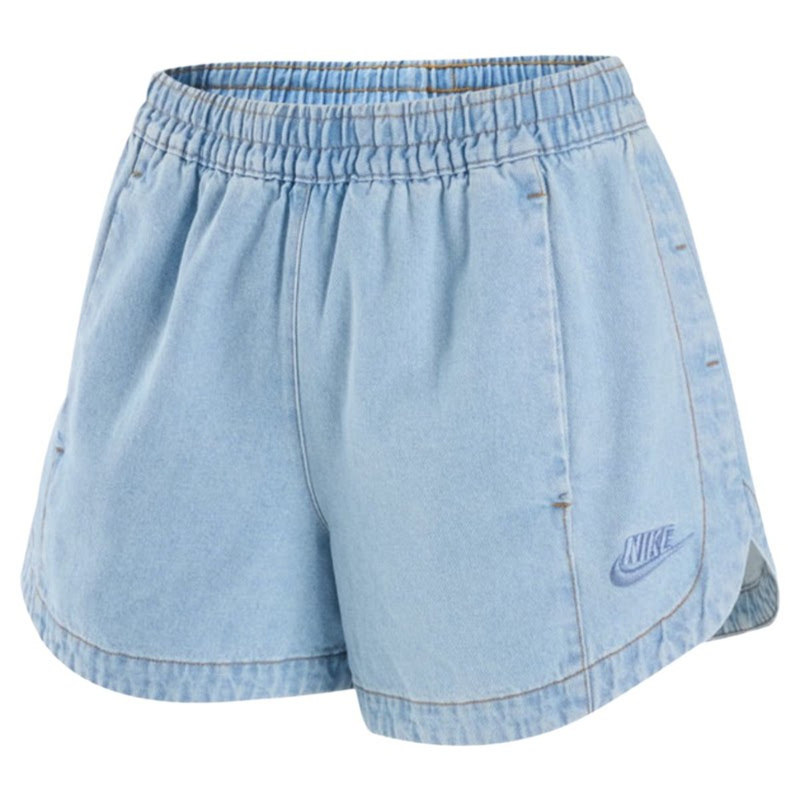 NIKE耐克女裤夏季中腰牛仔短裤新款棉质刺绣休闲运动裤IV4967-440