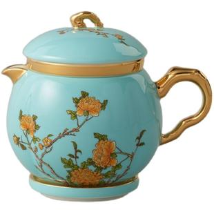 【轻奢礼赠】永丰源西湖蓝4头7头旅行茶具快客杯陶瓷茶壶套装礼盒