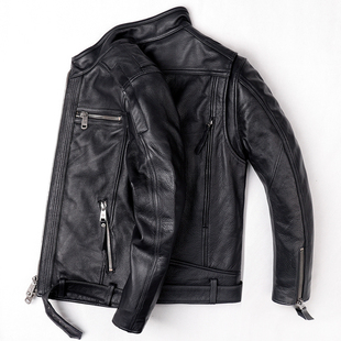 2025新款哈雷机车服真皮皮衣男士头层牛皮摩托车骑行服皮夹克外套