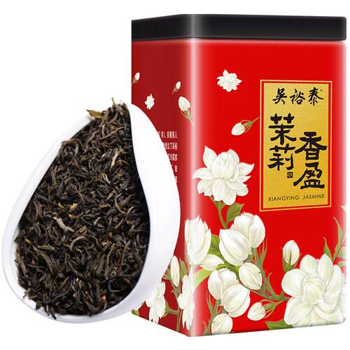 吴裕泰茶叶伏花六窨香盈茉莉花茶浓香冷泡茶180g新罐装中华老字号
