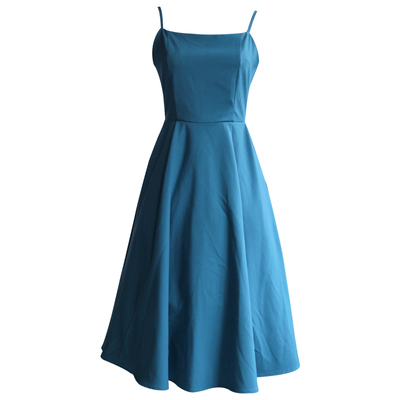 复古法式吊带裙赫本风度假沙滩裙