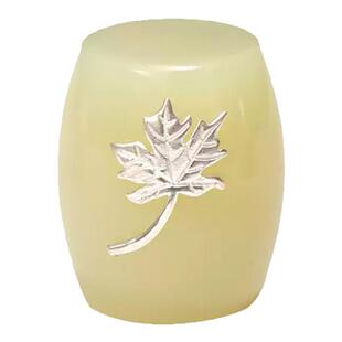 东意文房天然阿富汗镇纸玉石原石纯银枫叶书镇书法压纸创意小摆件