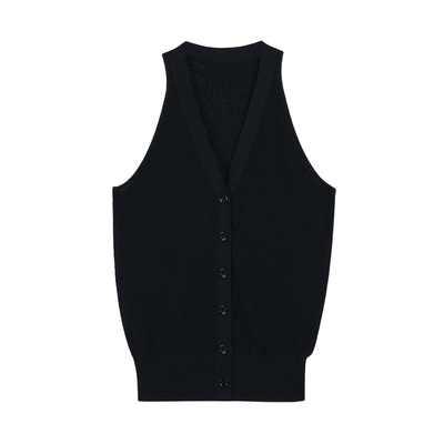 pusumede 穿搭灵感 法式针织马甲女气质修身吊带v领背心开衫上衣