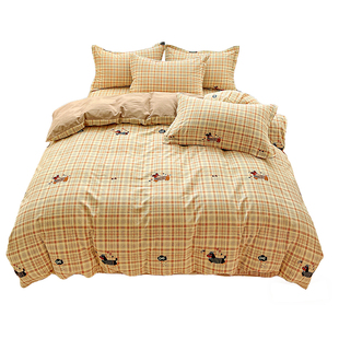 A类磨毛被套全棉纯棉单件150x200x230学生宿舍床单被罩四件套加厚