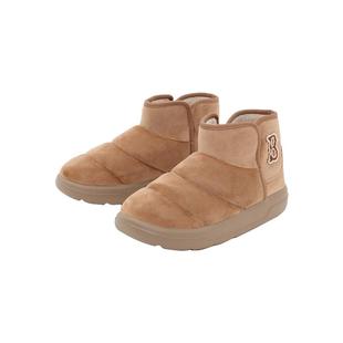 【自营】MLB女鞋休闲短靴驼色经典简约加绒雪地靴24秋冬新款WBBCB