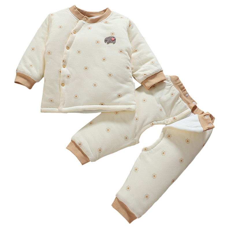 冬季宝宝加厚保暖棉服两件套