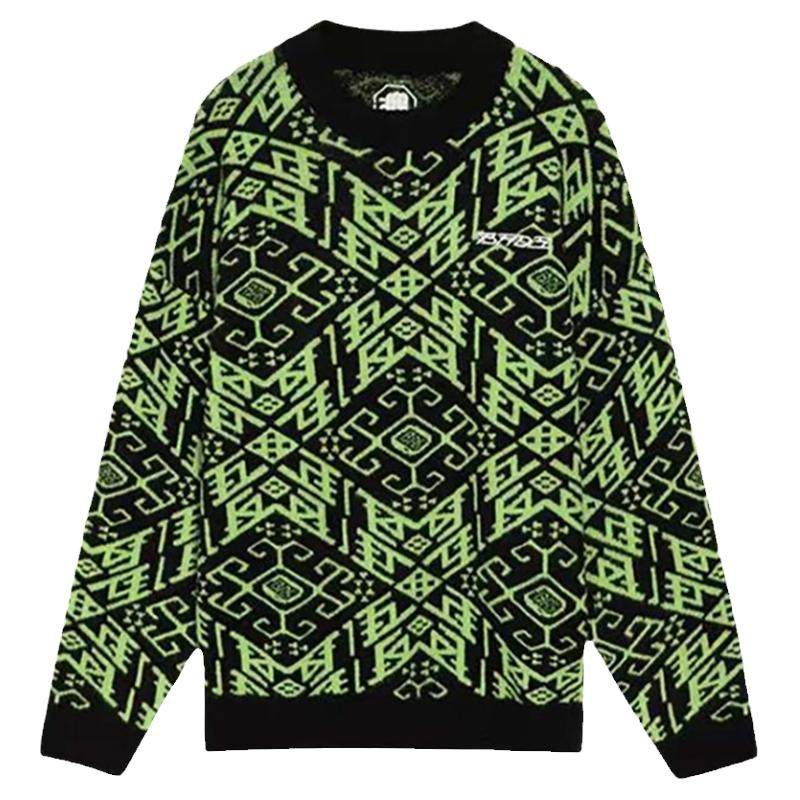 Lining/李宁正品反伍BADFIVE男子时尚潮流圆领套头编织衫AMBS011