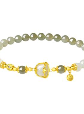 手链和田玉铜钱生肖蛇手串女饰品