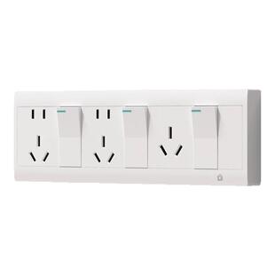 国际电工118型明装开关插座面板多位连体两开十孔多孔一开16A三孔