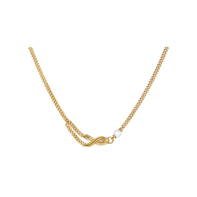 珍珠链条铜镀18K金NEVERFAR