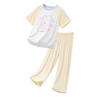 「凉感biu biu」夏季儿童睡衣莫代尔男女童家居服中大童冰丝睡衣