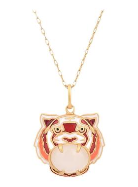 中国风景泰蓝珐琅彩虎虎生威国潮虎年创意饰品古法金仿和田玉项链