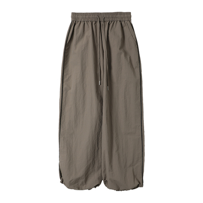 高级感速干户外裤女2026春季新款宽松阔腿裤松紧腰垂感休闲裤子