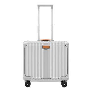 梦旅者新款18寸拉杆箱前开口小型行李箱铝框登机箱密码旅行箱男女
