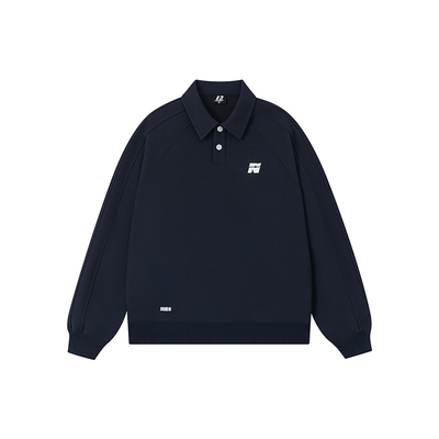 FORNINES学院风刺绣polo衫卫衣男女潮牌情侣秋季新款翻领休闲上衣