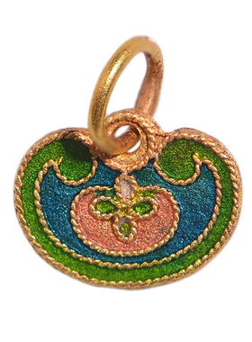 足金珐琅烧蓝梅花如意