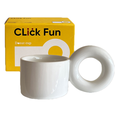 简约陶瓷马克杯创意圆环把手