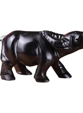 天然黑墨玉牛摆件风水招财客厅