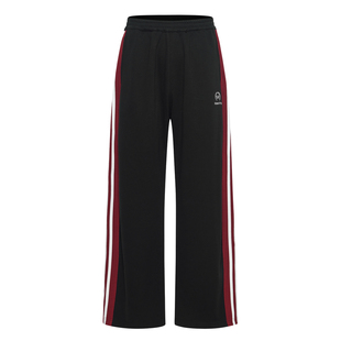 EXITMODE BY BLINDNOPLAN 25AW毛边贴条撞色卫裤黑色拼接宽松长裤