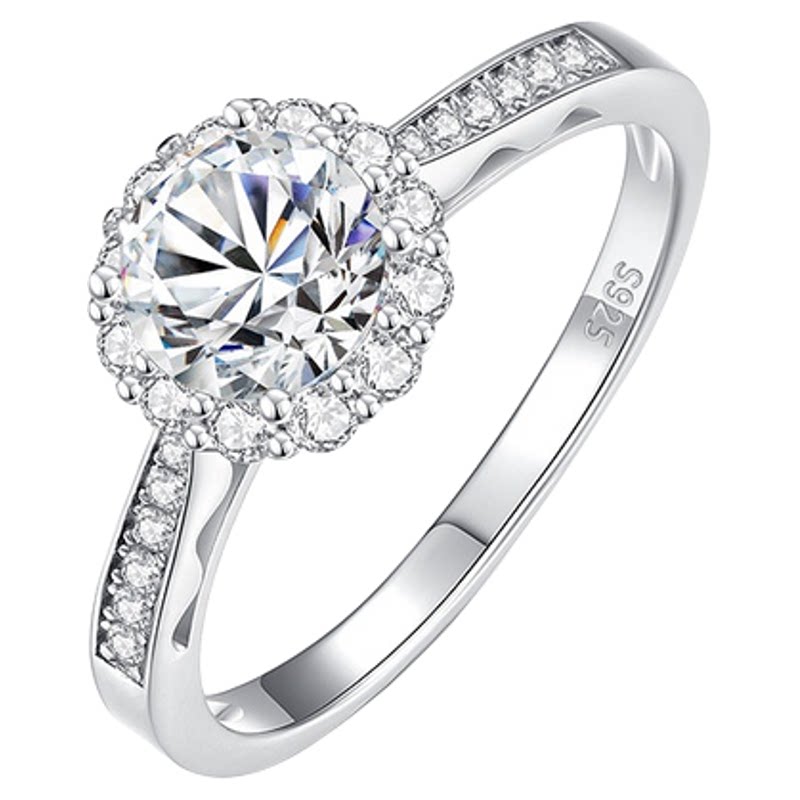 DR铂金培育莫桑石钻戒1克拉仿真