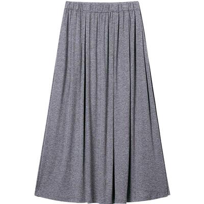 BLUE ERDOS26早春新品休闲百搭绵羊毛混纺松紧腰头长款百褶半身裙