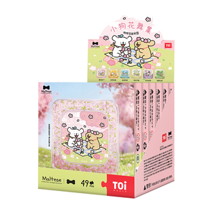 新品Toi潮玩线条小狗手工diy拼图摆件带框玩具礼物小狗花舞集盲盒