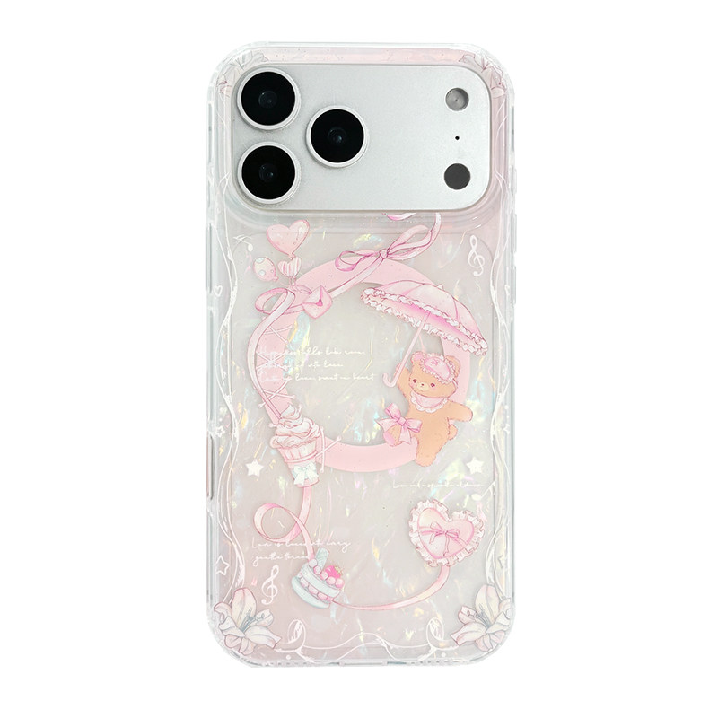 小熊磁吸IMD双层透明适用苹果17promax磁吸新款原创手机壳iPhone16promax外壳高级全包防摔15情侣磨砂保护套