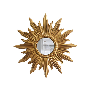 欧式玄关壁炉镜子美式太阳镜软装装饰镜餐厅墙面壁饰镜客厅壁挂镜