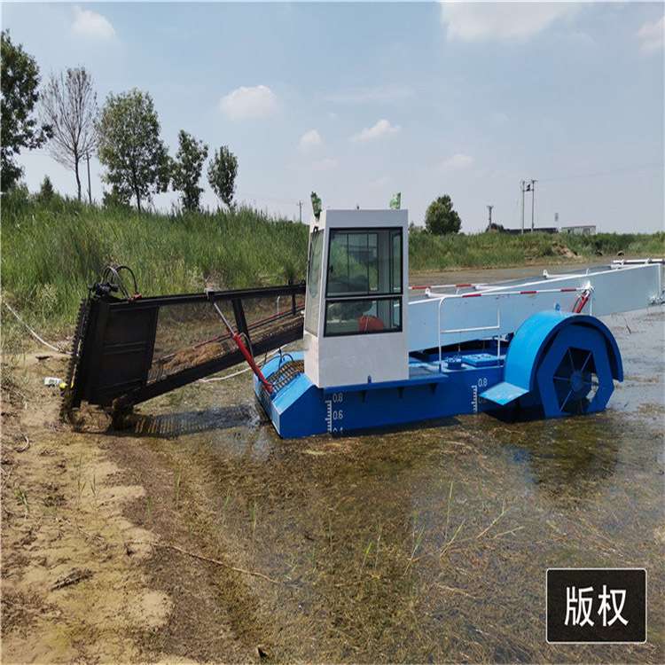 河道割草船设备 全自动水莲浮萍杂草打捞船  湖面水面水草清理船