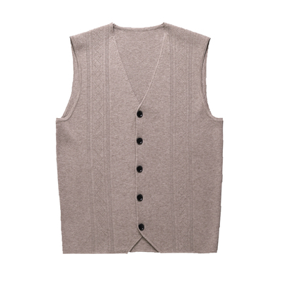 罗蒙纯羊毛开衫背心马甲