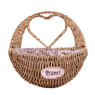 手工创意草编壁挂花篮柳编藤编绿萝花篮花盆编织插花家居装饰包邮