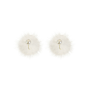 「羊毛札记」春夏氛围感毛绒耳环蚊香盘耳夹无耳洞耳饰女小众耳钉