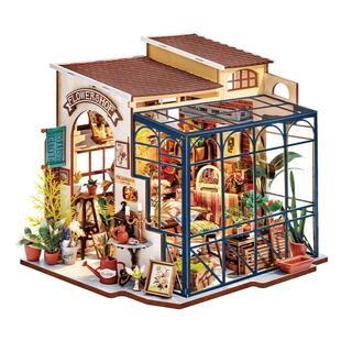 rolife若来艾米莉花店DIY手工小屋微缩模型艺术屋拼装房子积木女