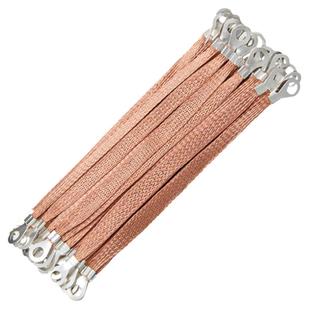 桥架接地线跨接线紫铜编织导电带防静电过门专用扁铜线软连接地线