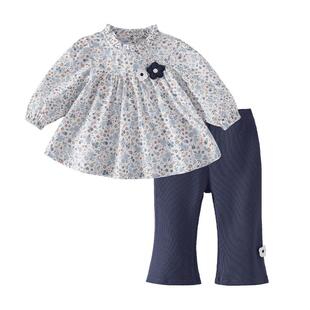 森系女童春天小女孩洋气春装宝宝新款春季衣服儿童碎花套装