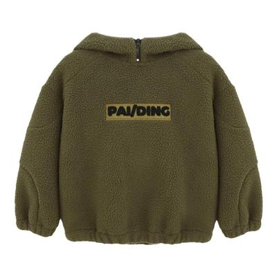 派町童装男童上衣儿童连帽加绒加厚卫衣外套2025新款中大童秋冬款