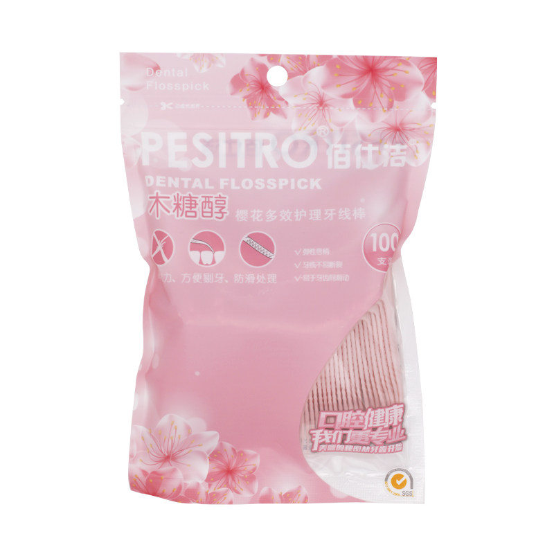 PESITRO佰仕洁樱花味多效护理牙线棒限定款清新口气减少牙渍牙黄