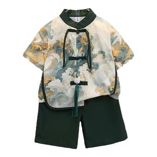 儿童汉服男童套装新中式周岁礼服幼儿园中秋华服古风端午国风唐装