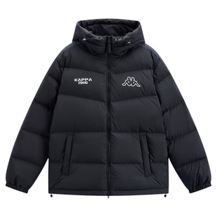 Kappa卡帕背靠背运动羽绒服男女款2026新款冬季保暖连帽条纹外套