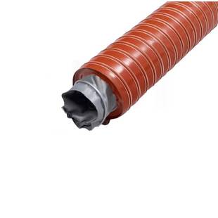红色高温风管矽胶管耐300度50 80 150 200耐高温软管耐高温钢丝管