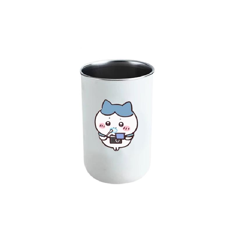情侣牙杯漱口杯不锈钢线条小狗一对学生刷牙可爱女家用牙缸刷牙杯