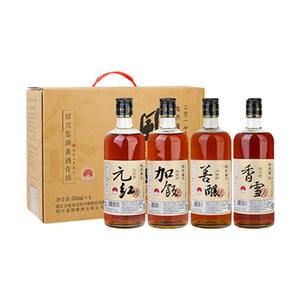 古越龙山绍兴黄酒鉴湖酒坊2017年冬酿花雕酒风味四品500ml*4礼盒