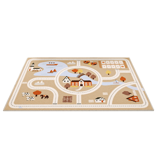 儿童地毯冬季毛绒加厚汽车轨道游戏爬爬垫客厅卧室床边毯玩耍地垫