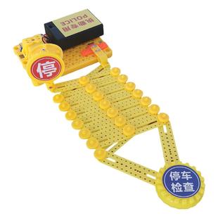 遥控伸缩道闸模型警用阻车器仿真道具过家家玩具电动伸缩微型路障