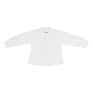 汉尚华莲汉服明制马面裙素辞竖领对襟衫百搭长袖杏色白色衬衫现货