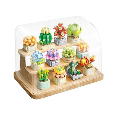 费米积木花多肉积木送女友礼物